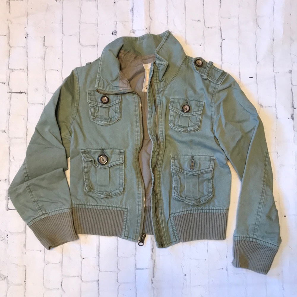 unisex girls boys Old navy jacket small 5-6 army green for kids